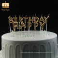 Handmade Birthday Candles with Alphabet Letters on Birthday Cake